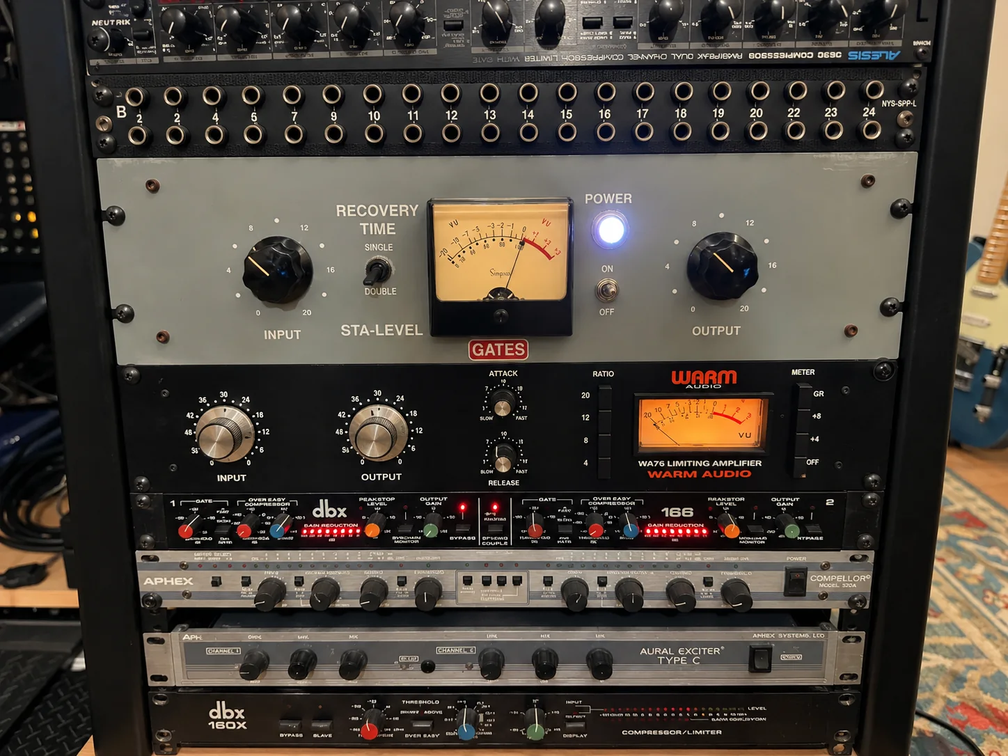 Gates STA-Level and Warm Audio WA76 compression rack at Analog Intention
